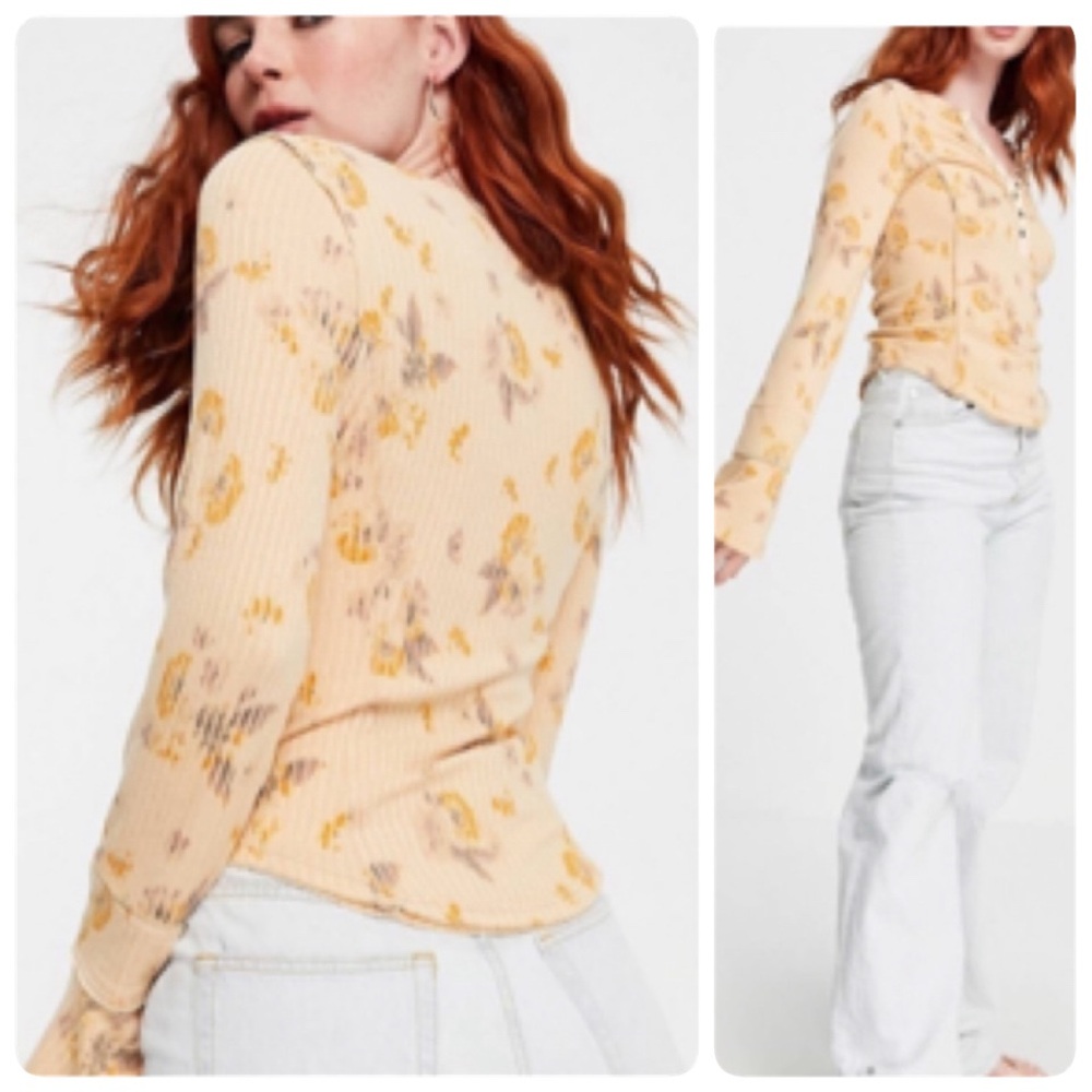 Free People LAYER ME HENLEY TOP NWT - Picture 11 of 16